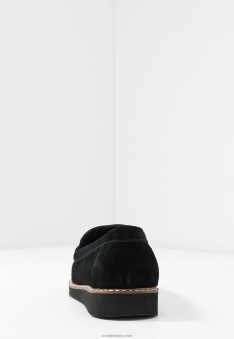 sievietes komfortabli ādas slip-ons melni 2LHT1787 Anna Field