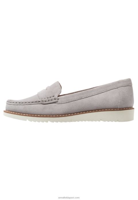 sievietes komfortabli ādas slip-ons pelēks 2LHT1784 Anna Field