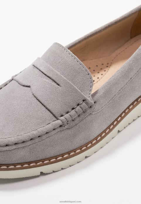 sievietes komfortabli ādas slip-ons pelēks 2LHT1784 Anna Field