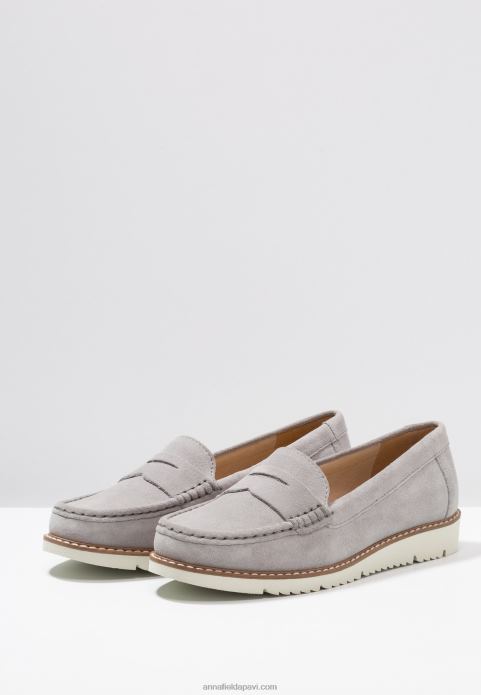 sievietes komfortabli ādas slip-ons pelēks 2LHT1784 Anna Field