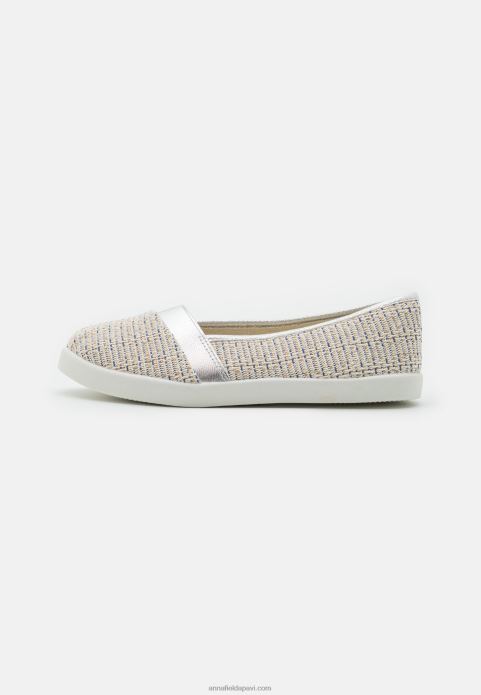 sievietes slip-ons sudraba 2LHT1826 Anna Field