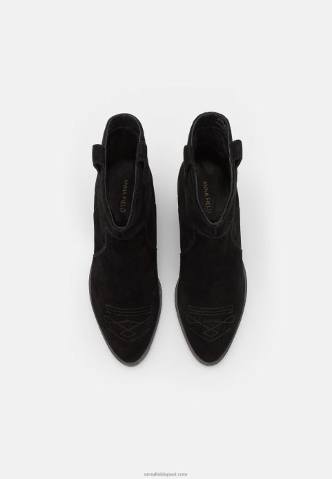 sievietes ādas kovboju/baikeru puszābaki melni 2LHT2050 Anna Field