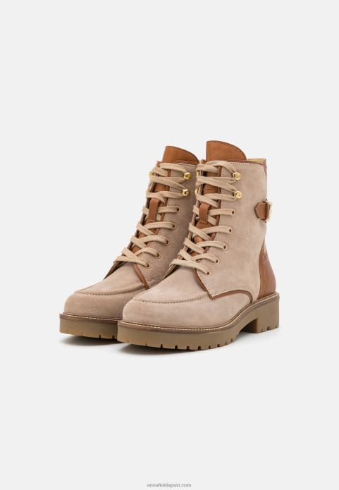 sievietes ādas šņorzābaki taupe 2LHT2022 Anna Field