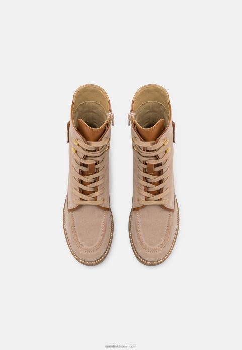 sievietes ādas šņorzābaki taupe 2LHT2022 Anna Field