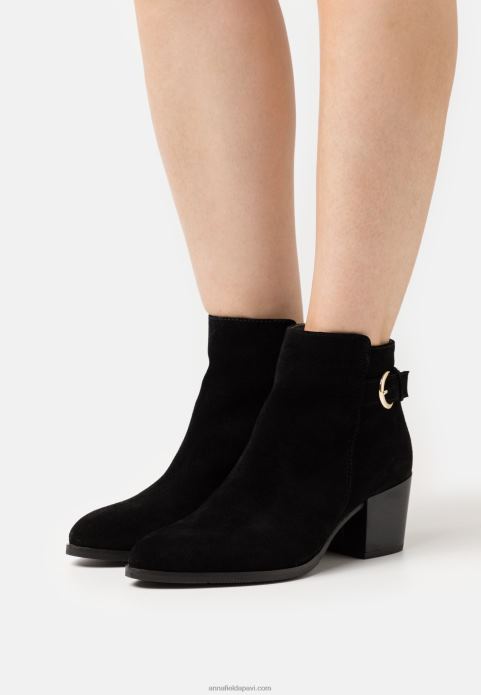 sievietes ādas puszābaki melni 2LHT1964 Anna Field