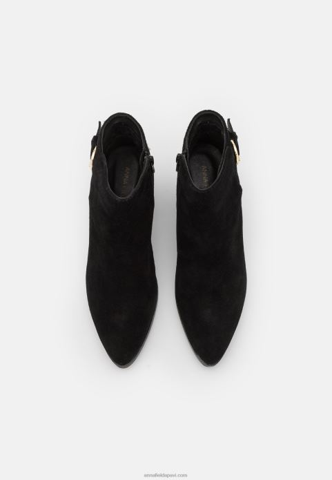 sievietes ādas puszābaki melni 2LHT1964 Anna Field