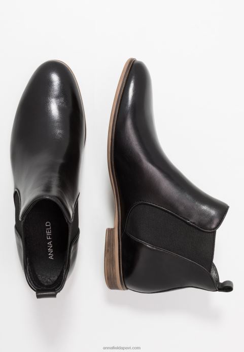 sievietes ādas puszābaki melni 2LHT2002 Anna Field