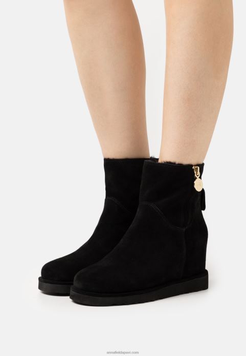 sievietes ādas ziemas zābaku puszābaki melni 2LHT1911 Anna Field