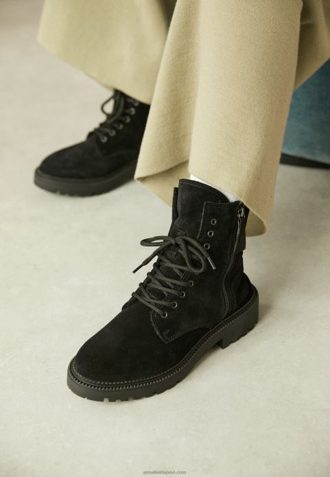 sievietes šņorzābaki melni 2LHT2038 Anna Field