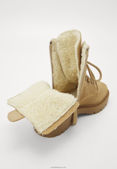 sievietes šņorzābaki smilškrāsas puszābaki 2LHT2028 Anna Field