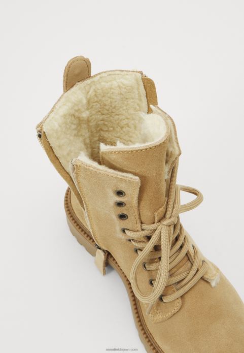 sievietes šņorzābaki smilškrāsas puszābaki 2LHT2028 Anna Field