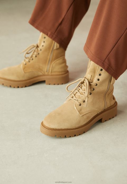 sievietes šņorzābaki smilškrāsas puszābaki 2LHT2028 Anna Field