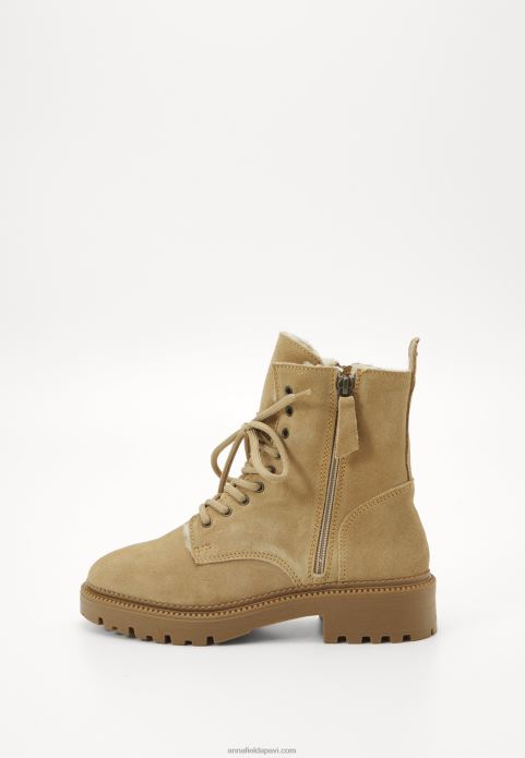 sievietes šņorzābaki smilškrāsas puszābaki 2LHT2028 Anna Field