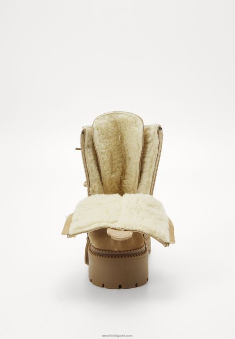 sievietes šņorzābaki smilškrāsas puszābaki 2LHT2028 Anna Field