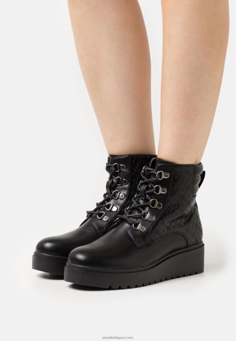 sievietes ķīļveida puszābaki melni 2LHT2035 Anna Field