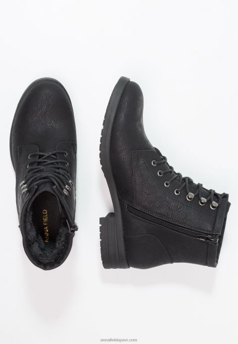 sievietes ziemas zābaki šņorzābaki melni 2LHT2012 Anna Field