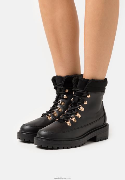 sievietes ziemas zābaki šņorzābaki melni 2LHT2030 Anna Field