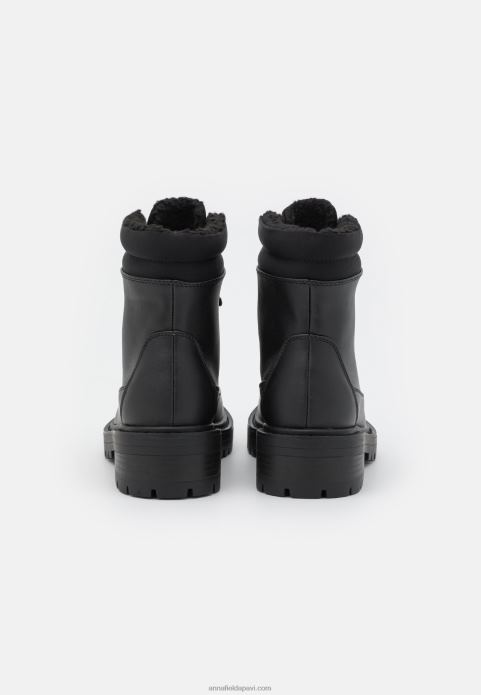 sievietes ziemas zābaki šņorzābaki melni 2LHT2030 Anna Field