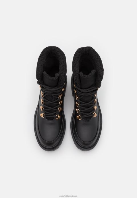 sievietes ziemas zābaki šņorzābaki melni 2LHT2030 Anna Field