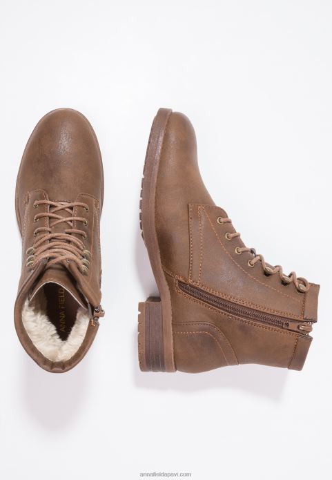 sievietes ziemas zābaki šņorzābaki puszābaki kafija 2LHT2015 Anna Field