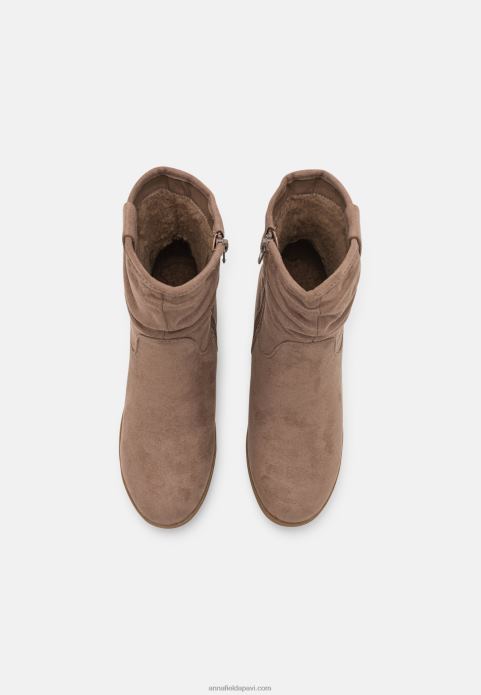 sievietes ziemas zābaku ķīļveida puszābaki taupe 2LHT2063 Anna Field