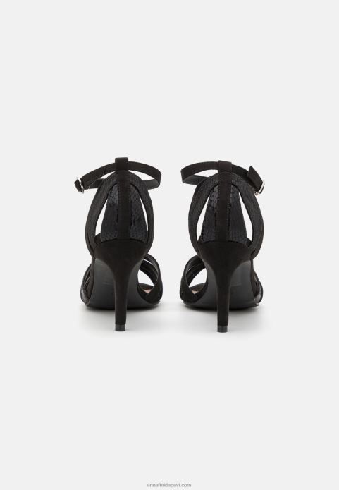 sievietes augstpapēžu sandales melnas 2LHT1352 Anna Field