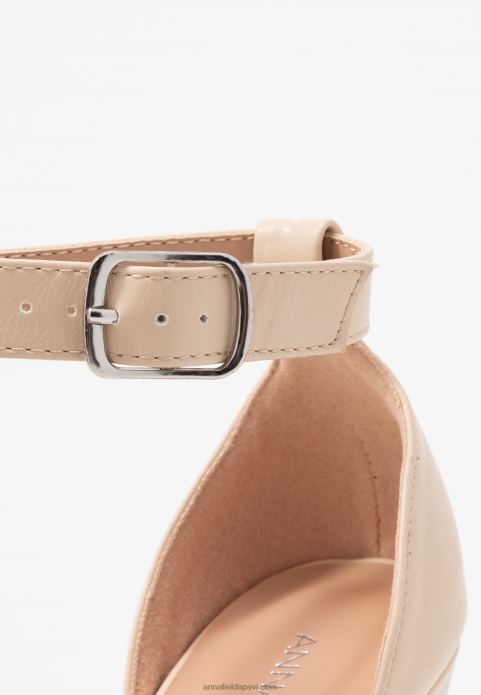 sievietes augstpapēžu sandales pelēkbaltas 2LHT1557 Anna Field