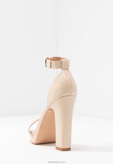 sievietes augstpapēžu sandales pelēkbaltas 2LHT1557 Anna Field