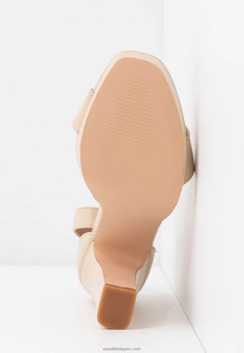 sievietes augstpapēžu sandales pelēkbaltas 2LHT1557 Anna Field