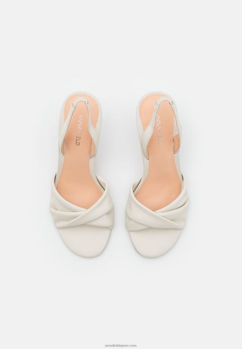 sievietes ādas augstpapēžu sandales baltas 2LHT1277 Anna Field