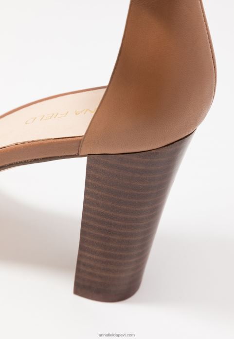 sievietes ādas augstpapēžu sandales konjaks 2LHT1549 Anna Field