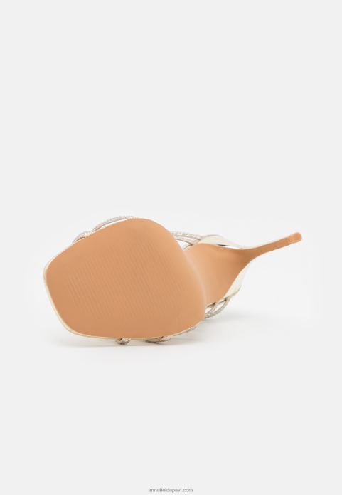 sievietes ādas augstpapēžu sandales zelta 2LHT1354 Anna Field