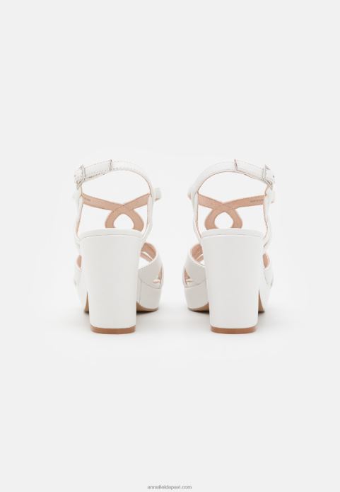 sievietes ādas platformas sandales baltas 2LHT1559 Anna Field