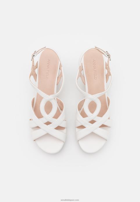 sievietes ādas platformas sandales baltas 2LHT1559 Anna Field