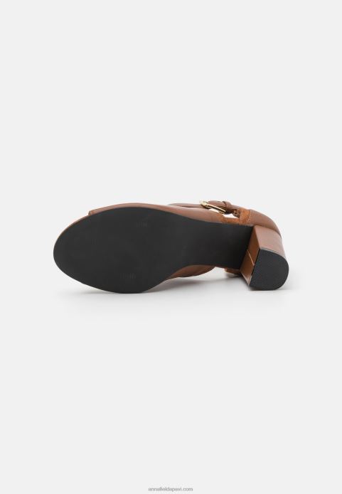 sievietes ādas potītes aproces sandales konjaks 2LHT1333 Anna Field