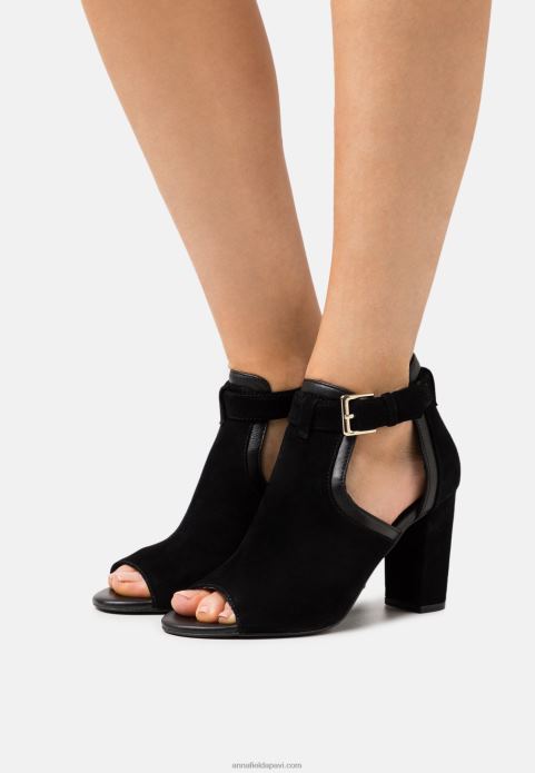 sievietes ādas potītes sandales melnas 2LHT1314 Anna Field