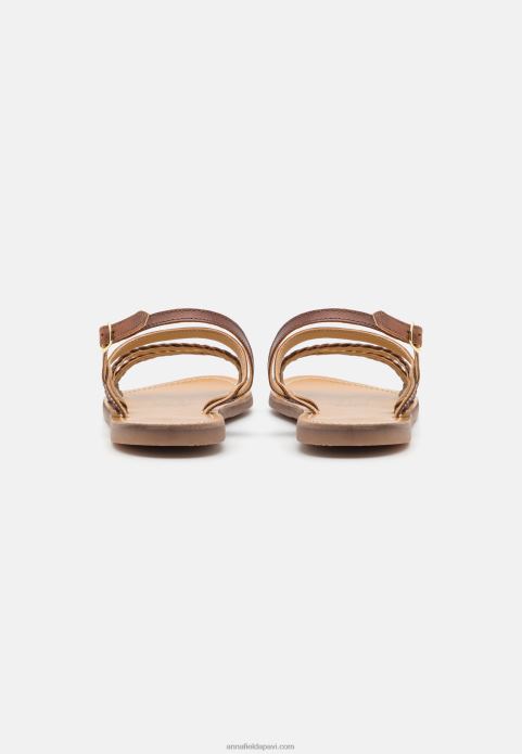 sievietes ādas sandales brūnas 2LHT1401 Anna Field