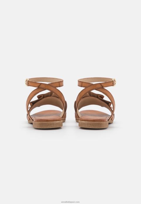 sievietes ādas sandales konjaks 2LHT1440 Anna Field