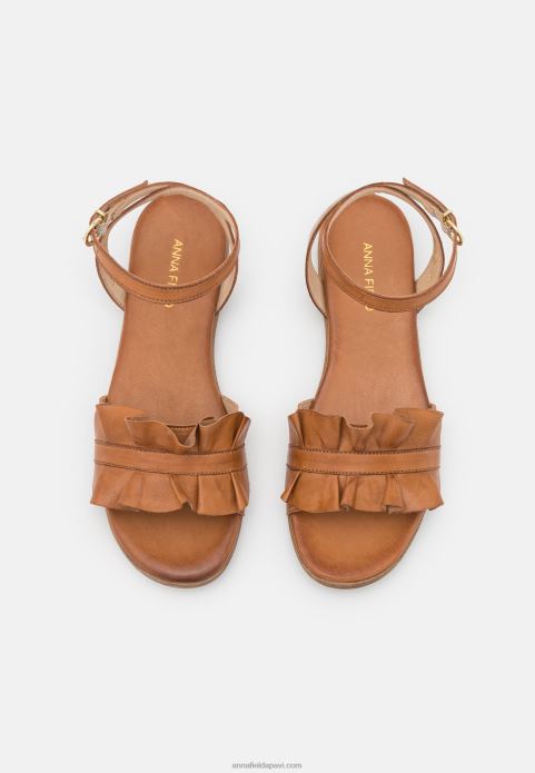 sievietes ādas sandales konjaks 2LHT1440 Anna Field