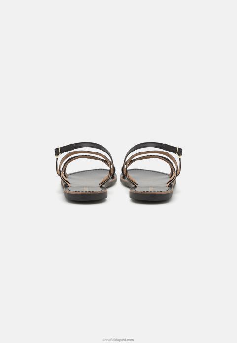 sievietes ādas sandales melnas 2LHT1379 Anna Field