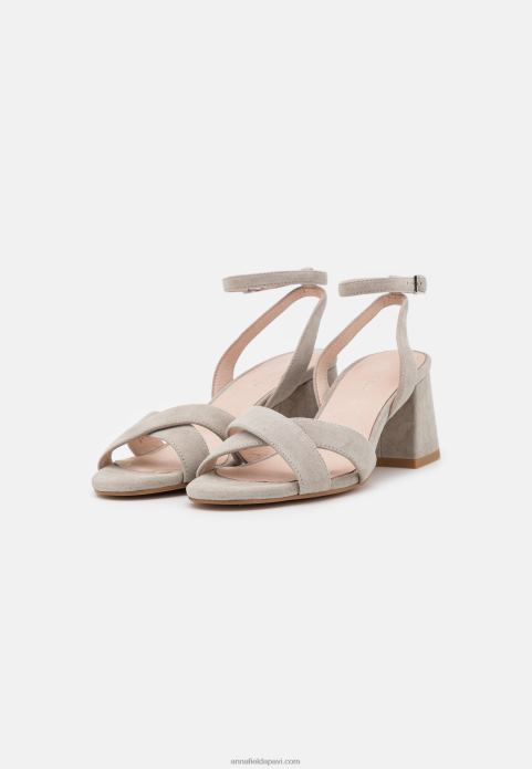 sievietes ādas sandales pelēkas 2LHT1393 Anna Field