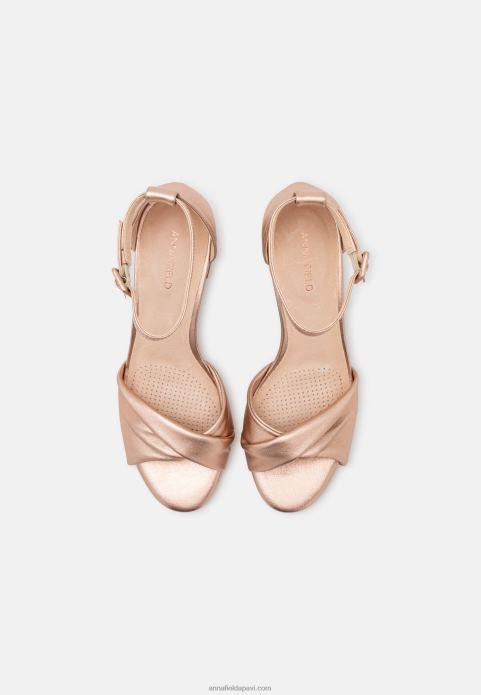 sievietes ādas sandales rozā zelta krāsā 2LHT1310 Anna Field