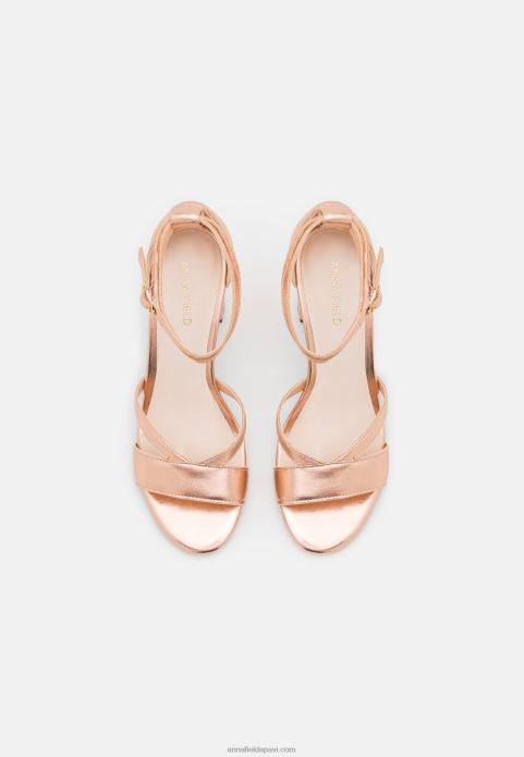 sievietes ādas sandales rozā zelta krāsā 2LHT1392 Anna Field