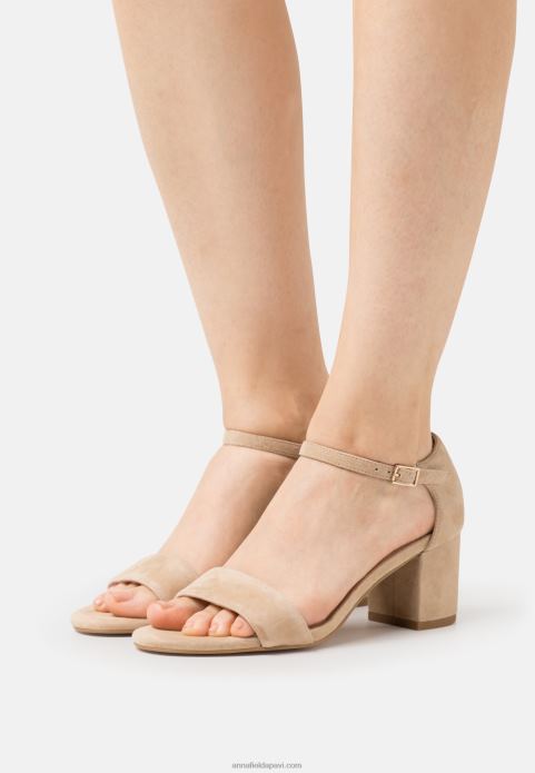 sievietes ādas sandales smilškrāsas 2LHT1355 Anna Field