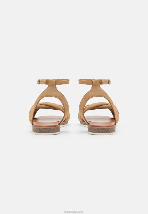 sievietes ādas sandales smilškrāsas 2LHT1357 Anna Field