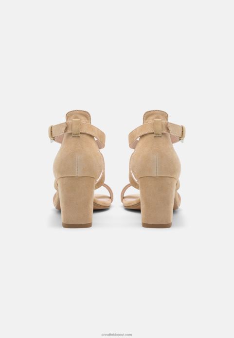 sievietes ādas sandales smilškrāsas 2LHT1433 Anna Field