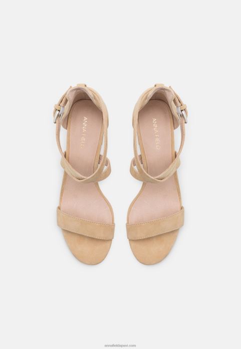 sievietes ādas sandales smilškrāsas 2LHT1433 Anna Field