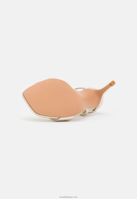 sievietes ādas sandales zelta 2LHT1246 Anna Field