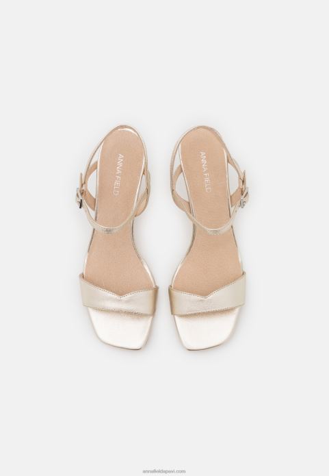 sievietes ādas sandales zelta 2LHT1246 Anna Field