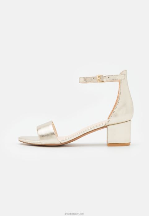 sievietes ādas sandales zelta 2LHT1301 Anna Field